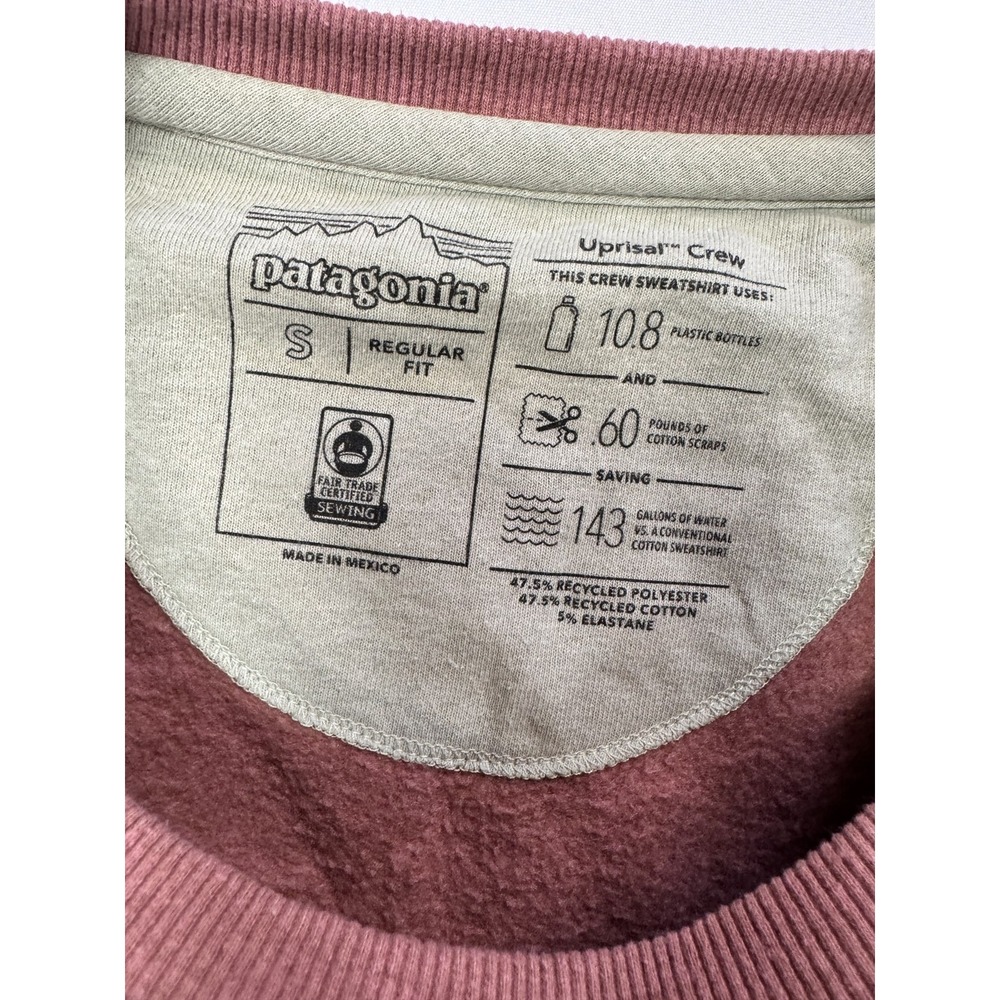 Patagonia Solar Rays 73 Uprisal Crew Sweatshirt Womens S Dusty Rose 39573 - Picture 2 of 6